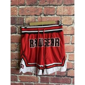 Raw Gear Embroidered Drawstring Shorts Men's Medium Red Black 7" Inseam RawGear